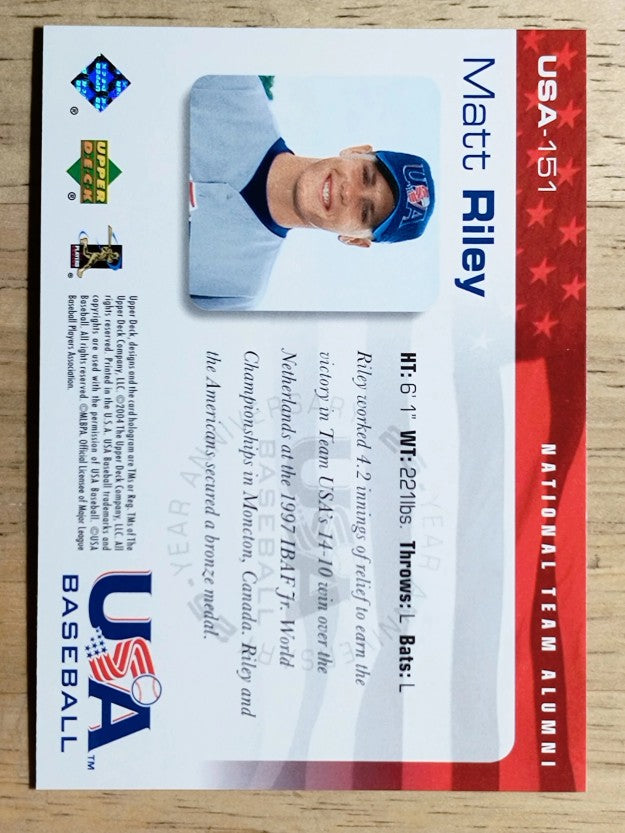 2004 USA Baseball 25th Anniversary #151 Matt Riley