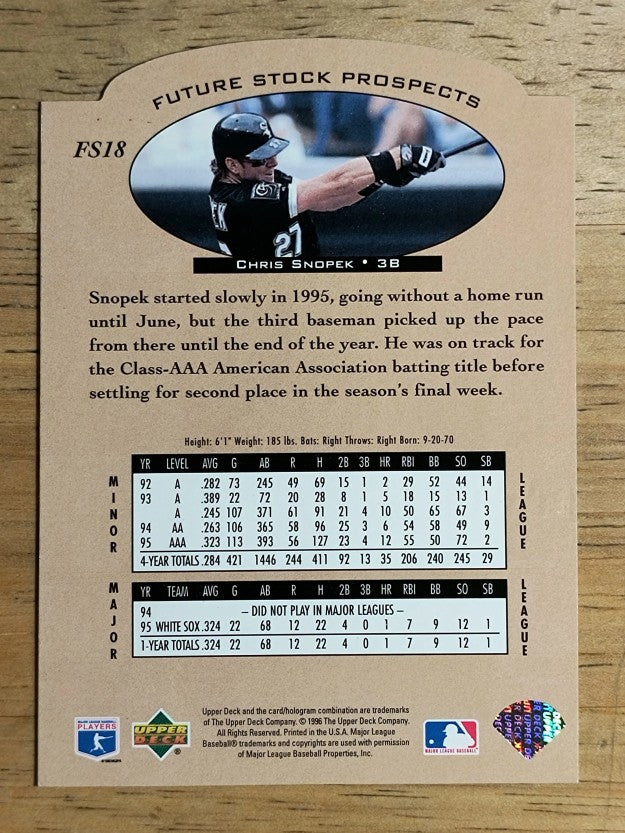 1996 Upper Deck Future Stock Prospects #FS18 Chris Snopek