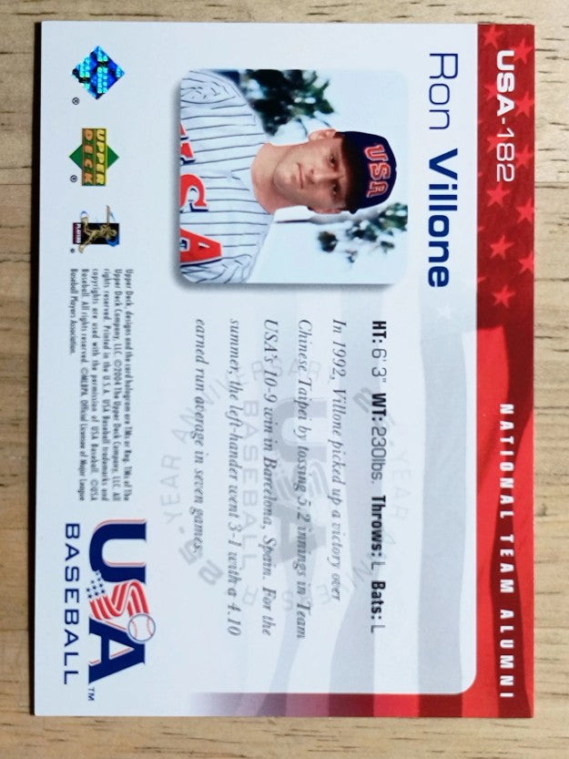 2004 USA Baseball 25th Anniversary #182 Ron Villone