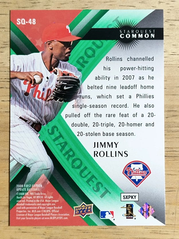 2008 Upper Deck First Edition StarQuest #SQ48 Jimmy Rollins
