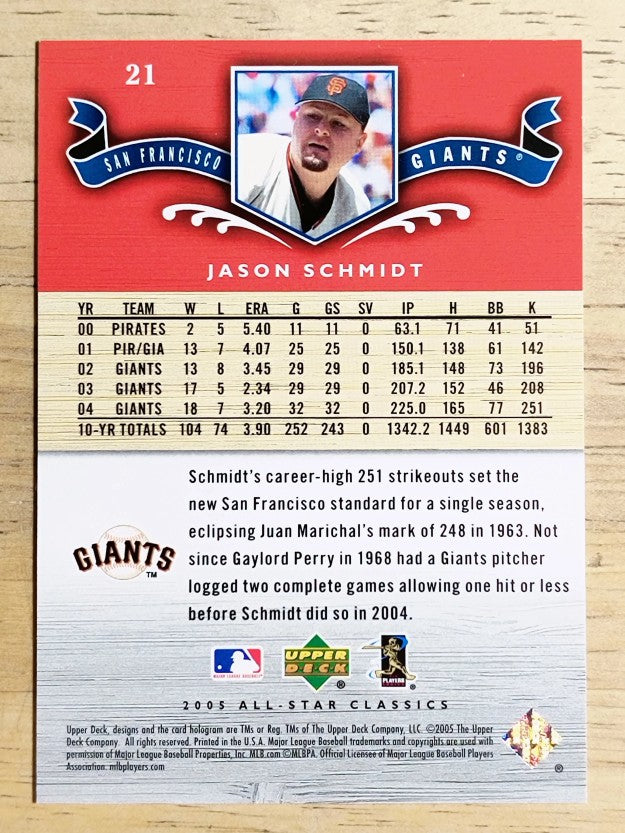 2005 UD All-Star Classics #21 Jason Schmidt