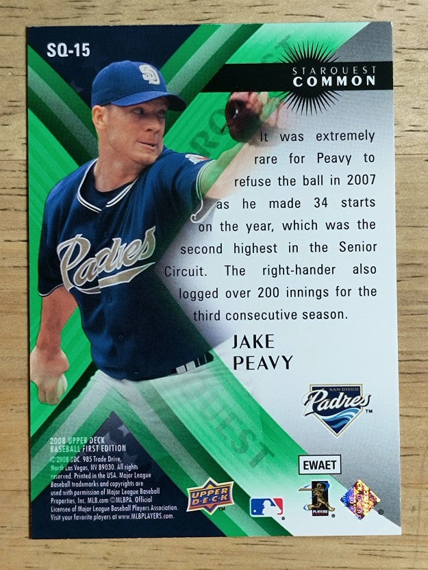2008 Upper Deck First Edition StarQuest #SQ15 Jake Peavy