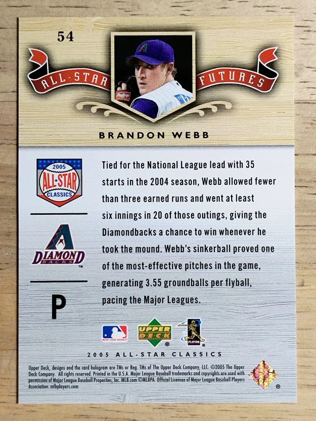 2005 UD All-Star Classics #54 Brandon Webb FUT