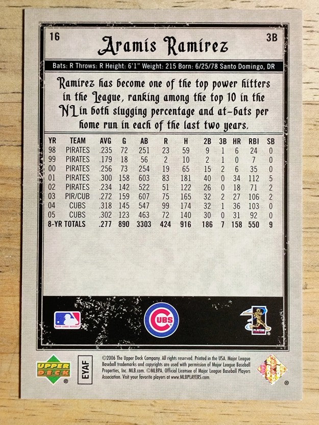 2006 Artifacts #16 Aramis Ramirez