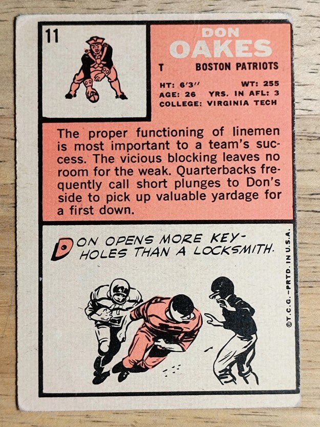 1966 Topps #11 Don Oakes (GOOD)