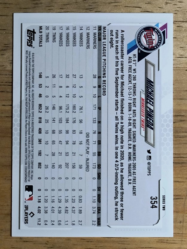2021 Topps #354 Michael Pineda