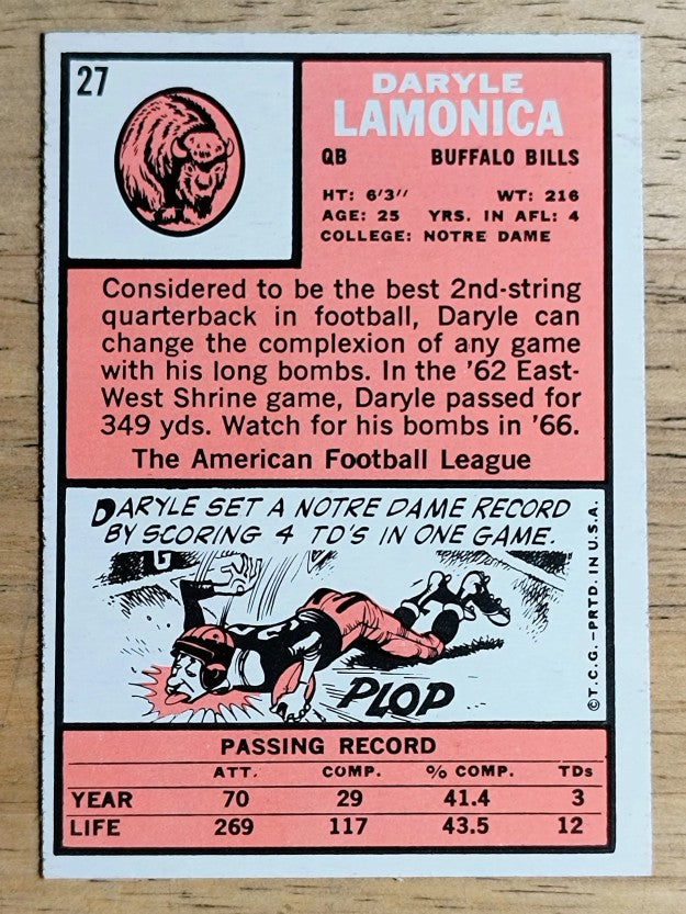1966 Topps #27 Daryle Lamonica (NM)