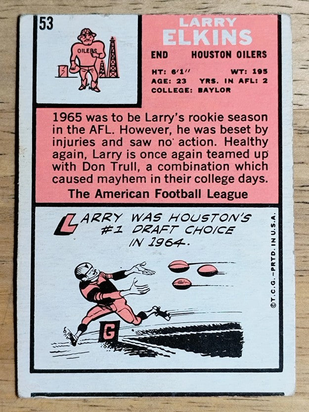 1966 Topps #53 Larry Elkins (VG)