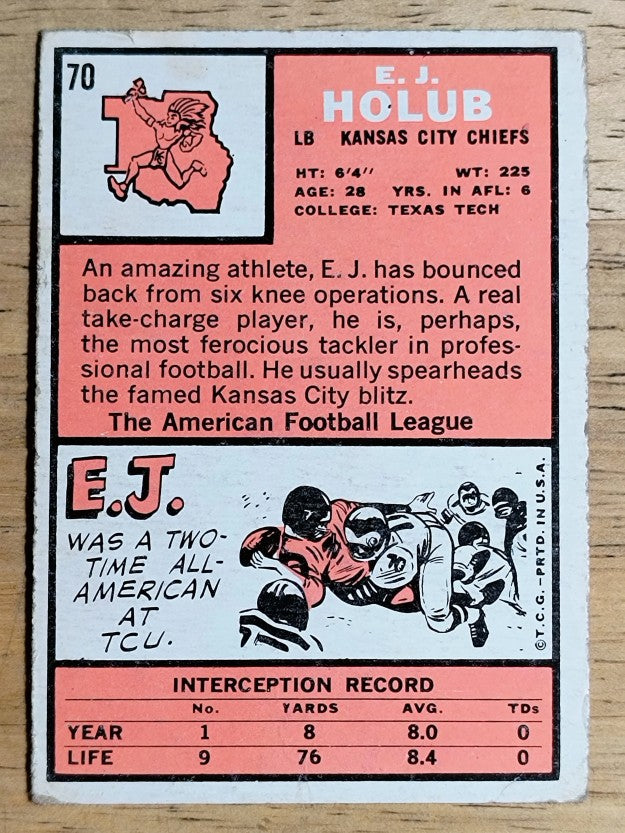 1966 Topps #70 E.J. Holub (VG)