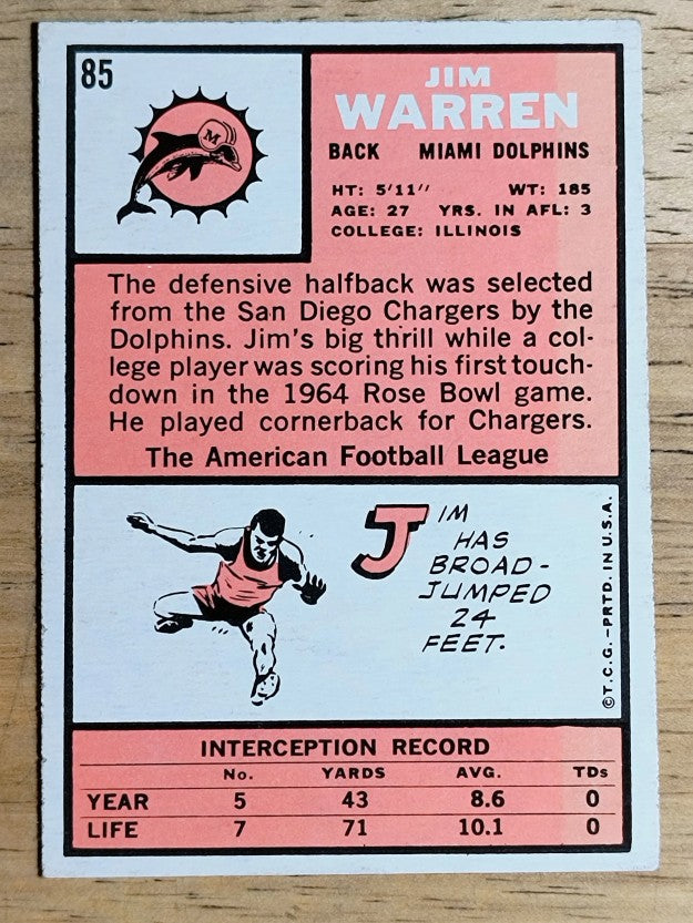 1966 Topps #85 Jim Warren RC (NM)