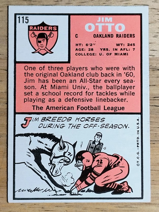 1966 Topps #115 Jim Otto (NM)