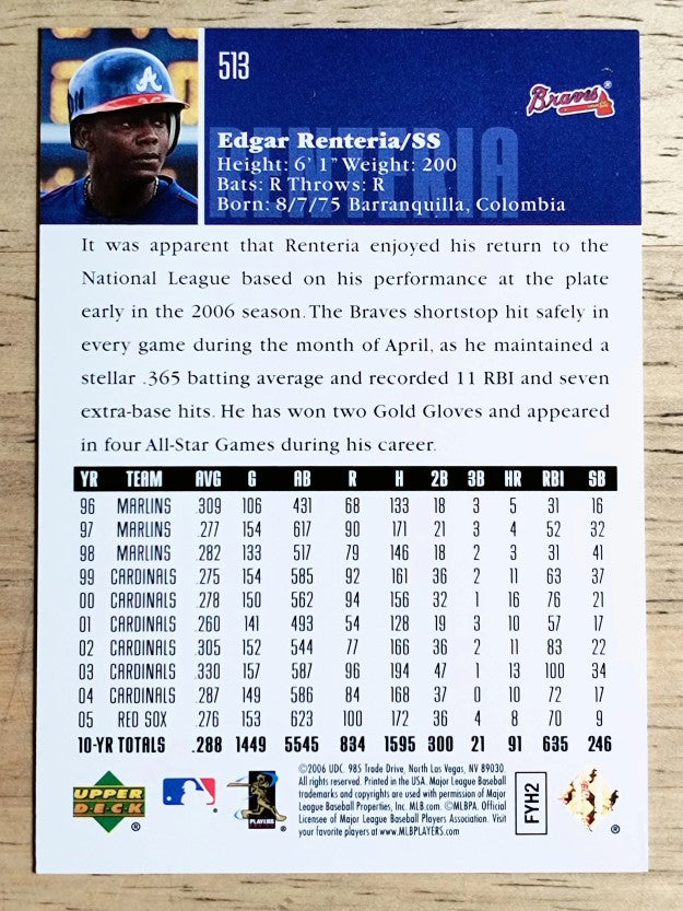 2006 Upper Deck #513 Edgar Renteria