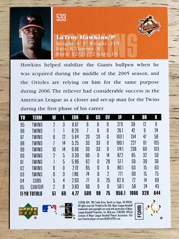 2006 Upper Deck #533 LaTroy Hawkins