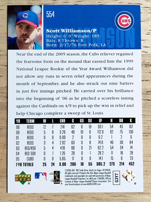 2006 Upper Deck #554 Scott Williamson