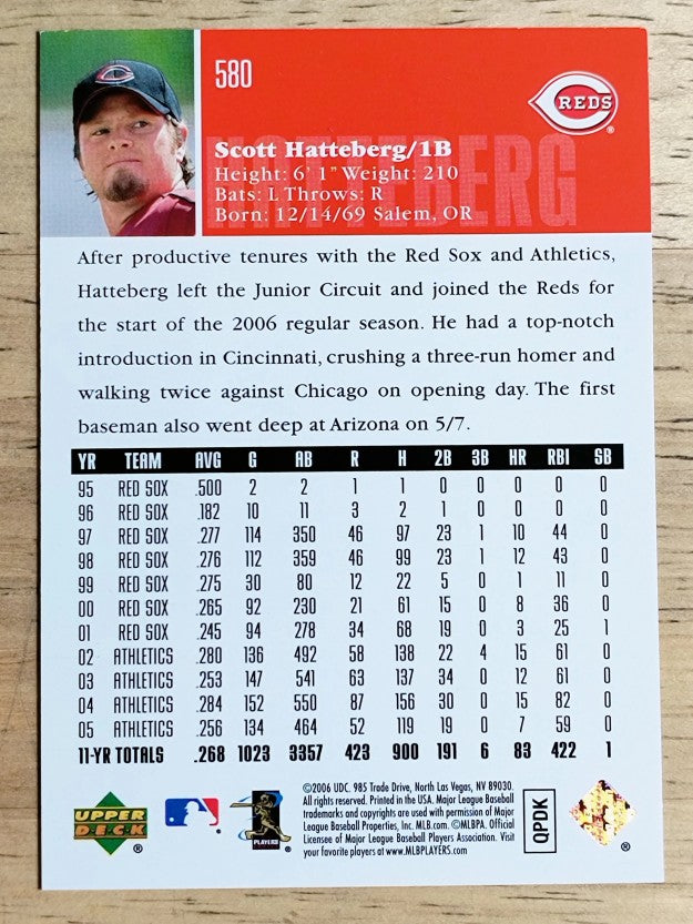 2006 Upper Deck #580 Scott Hatteberg