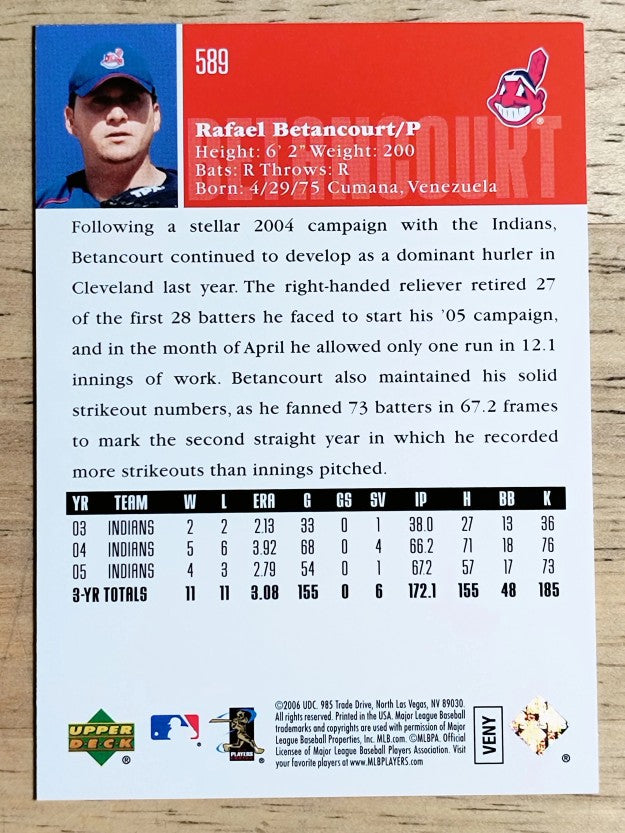 2006 Upper Deck #589 Rafael Betancourt