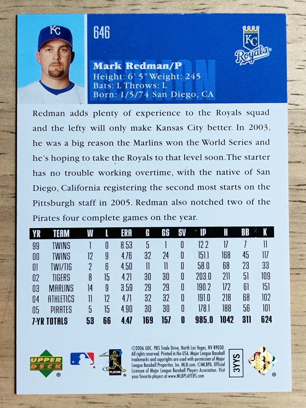 2006 Upper Deck #646 Mark Redman