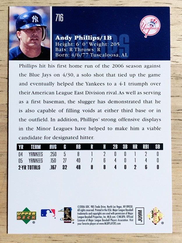 2006 Upper Deck #716 Andy Phillips