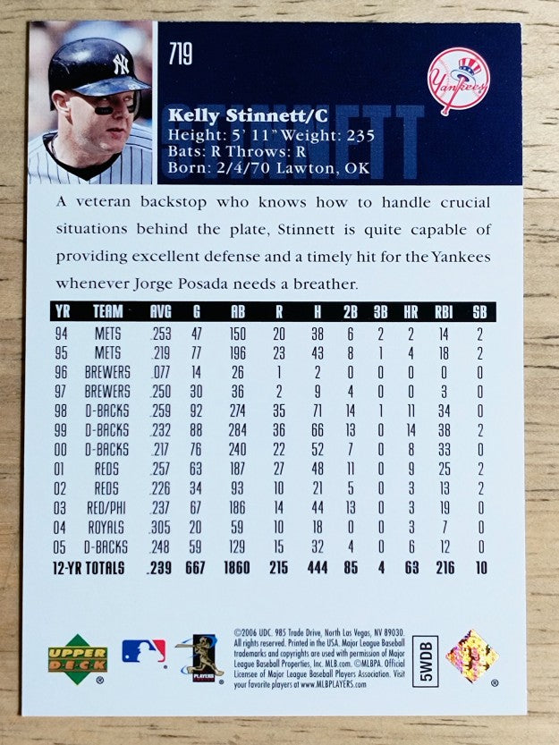 2006 Upper Deck #719 Kelly Stinnett
