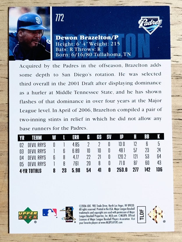 2006 Upper Deck #772 Dewon Brazelton