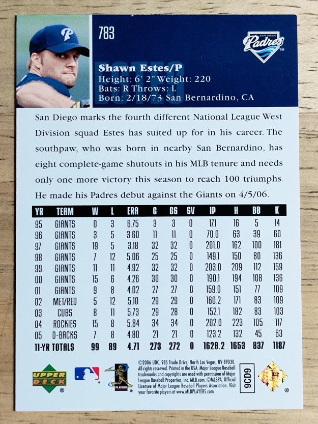 2006 Upper Deck #783 Shawn Estes