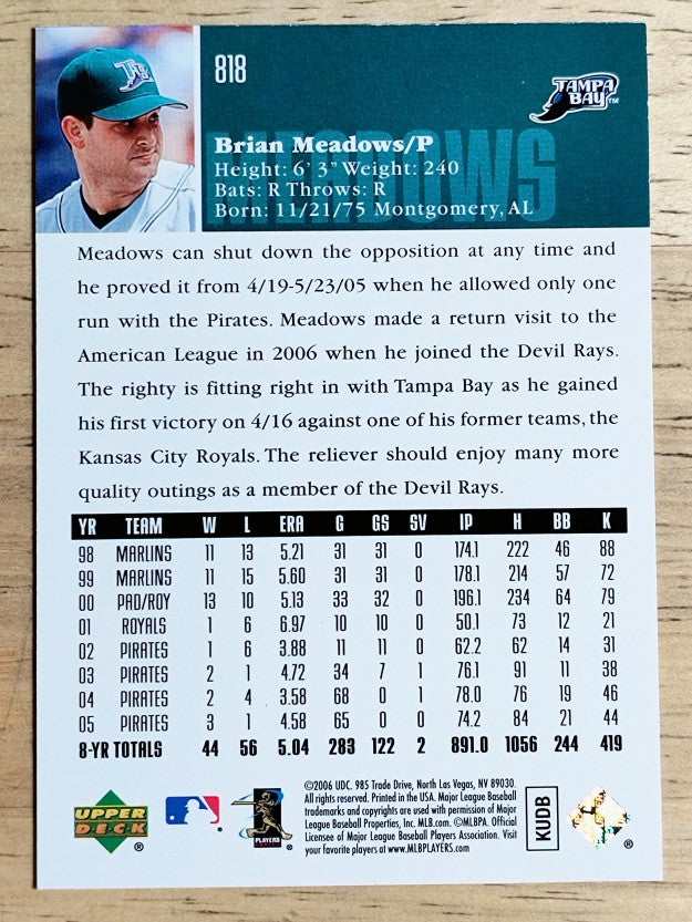 2006 Upper Deck #818 Brian Meadows