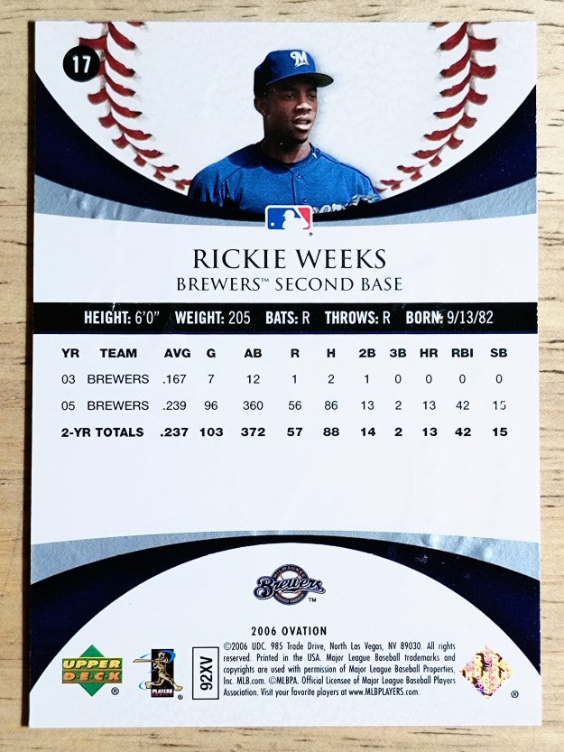 2006 Upper Deck Ovation #17 Rickie Weeks