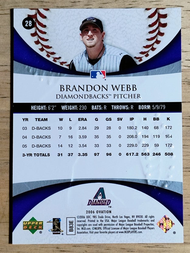 2006 Upper Deck Ovation #28 Brandon Webb