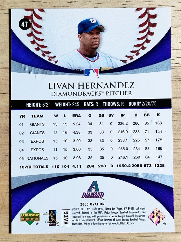2006 Upper Deck Ovation #47 Livan Hernandez