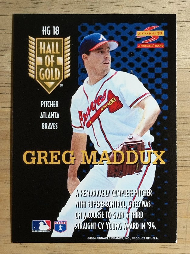 1995 Score Hall of Gold #HG18 Greg Maddux