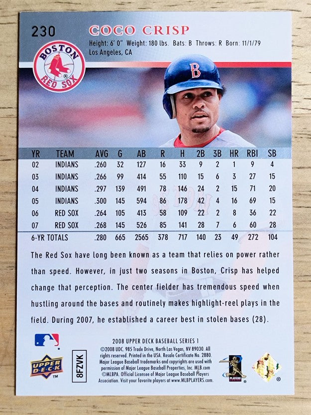 2008 Upper Deck #230 Coco Crisp