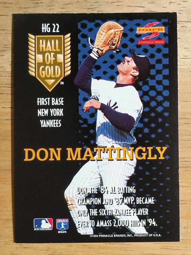 1995 Score Hall of Gold #HG22 Don Mattingly