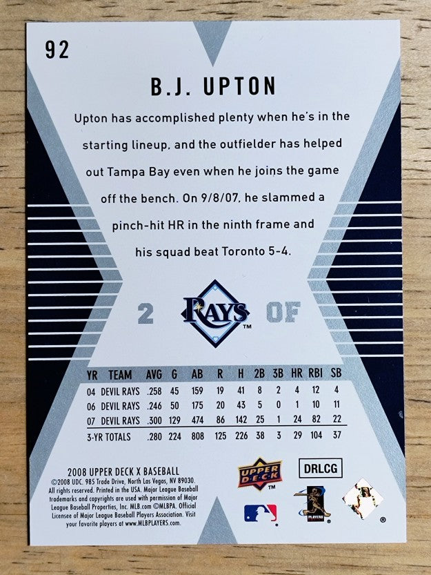 2008 Upper Deck X #92 B.J. Upton