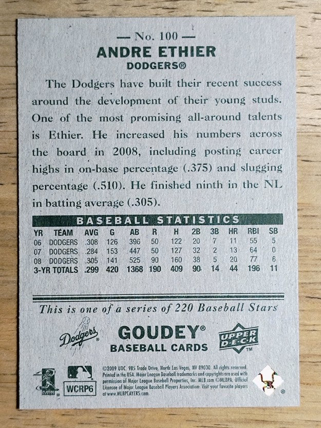 2009 Upper Deck Goudey #100 Andre Ethier