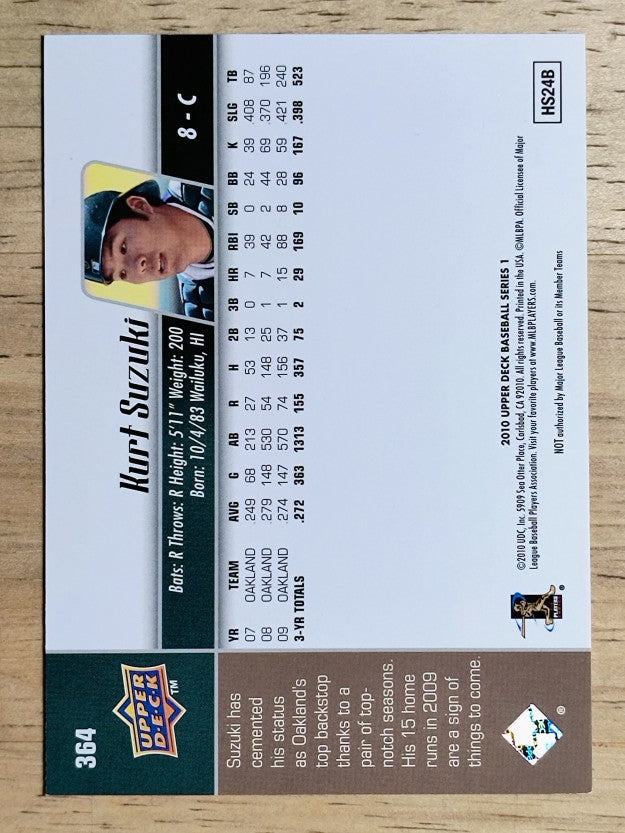 2010 Upper Deck #364 Kurt Suzuki