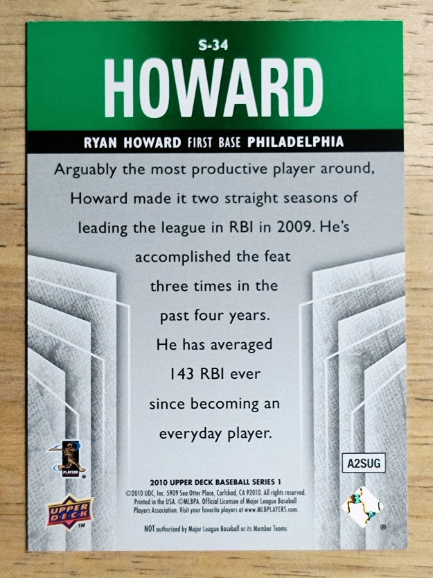 2010 Upper Deck Supreme Green #S34 Ryan Howard