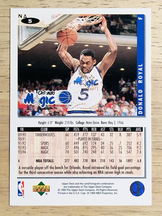 1994-95 Collector's Choice #5 Donald Royal