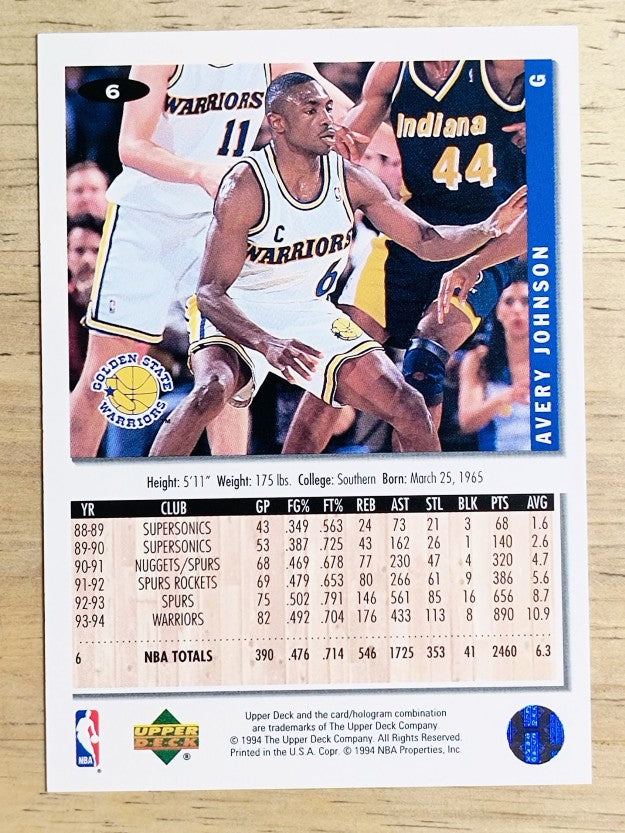 1994-95 Collector's Choice #6 Avery Johnson