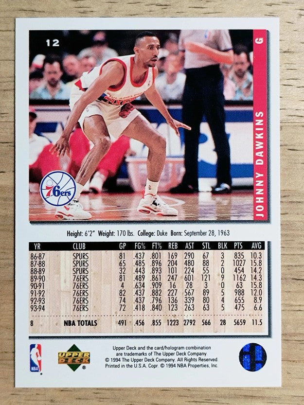 1994-95 Collector's Choice #12 Johnny Dawkins