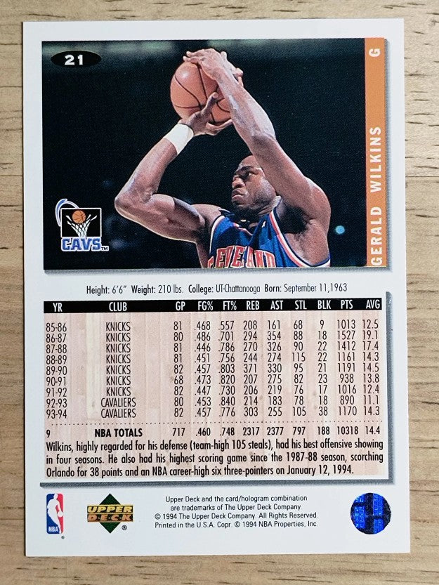 1994-95 Collector's Choice #21 Gerald Wilkins