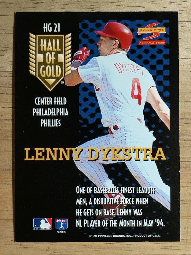 1995 Score Hall of Gold #HG21 Lenny Dykstra