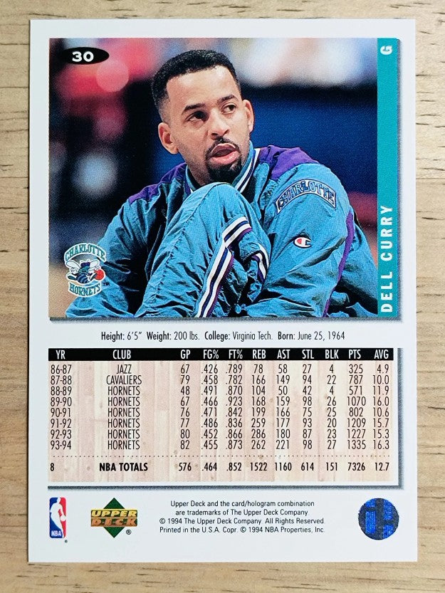 1994-95 Collector's Choice #30 Dell Curry