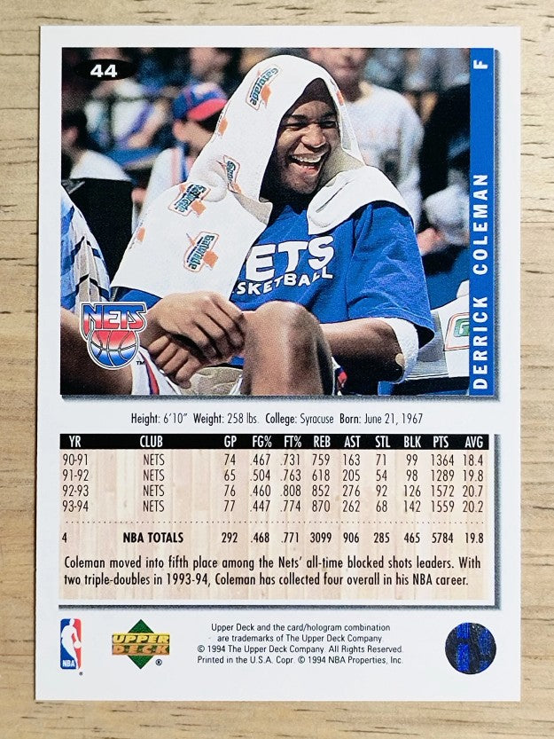 1994-95 Collector's Choice #44 Derrick Coleman