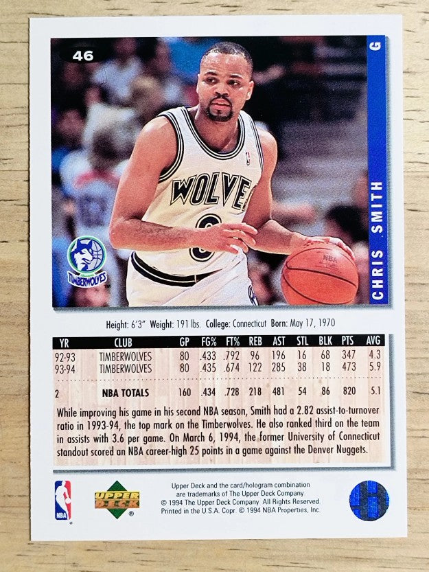 1994-95 Collector's Choice #46 Chris Smith