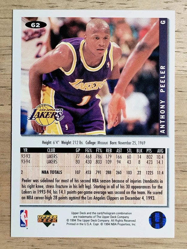 1994-95 Collector's Choice #62 Anthony Peeler