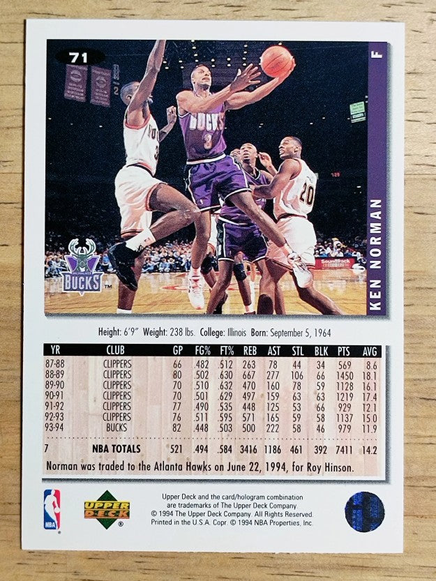 1994-95 Collector's Choice #71 Ken Norman