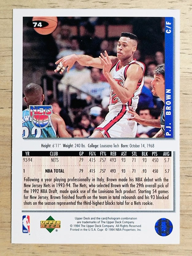1994-95 Collector's Choice #74 P.J. Brown