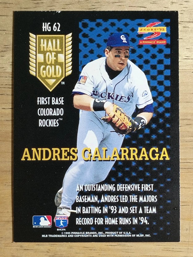 1995 Score Hall of Gold #HG62 Andres Galarraga