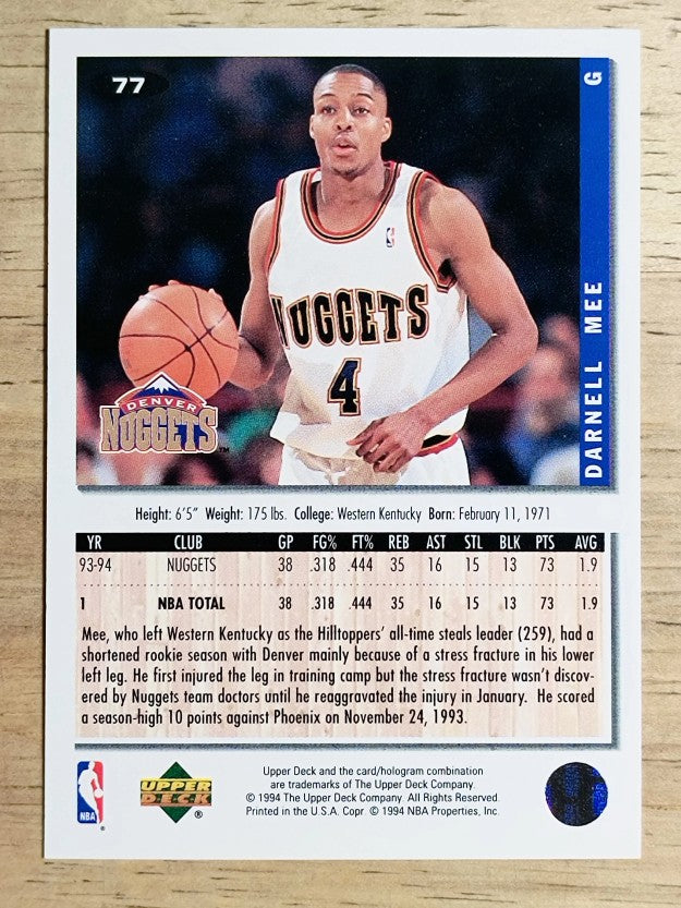 1994-95 Collector's Choice #77 Darnell Mee