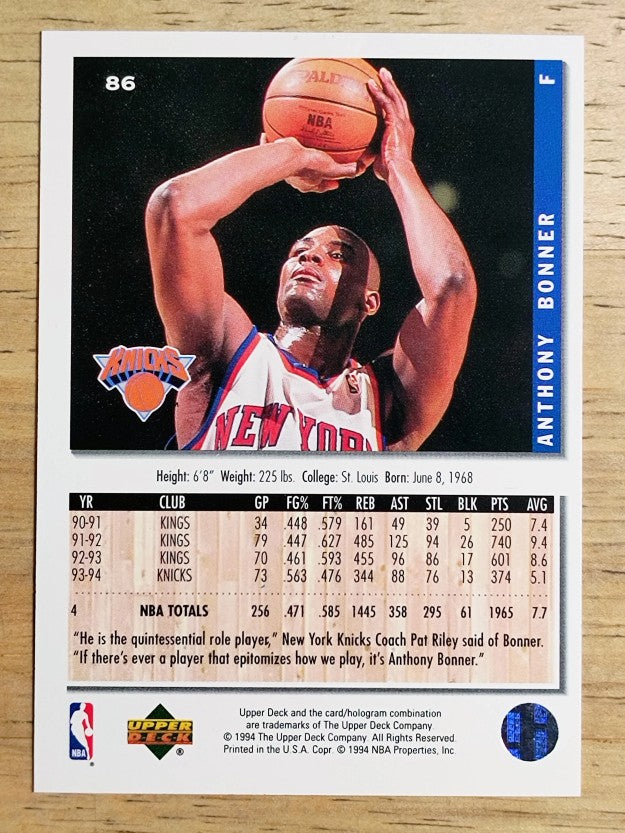 1994-95 Collector's Choice #86 Anthony Bonner